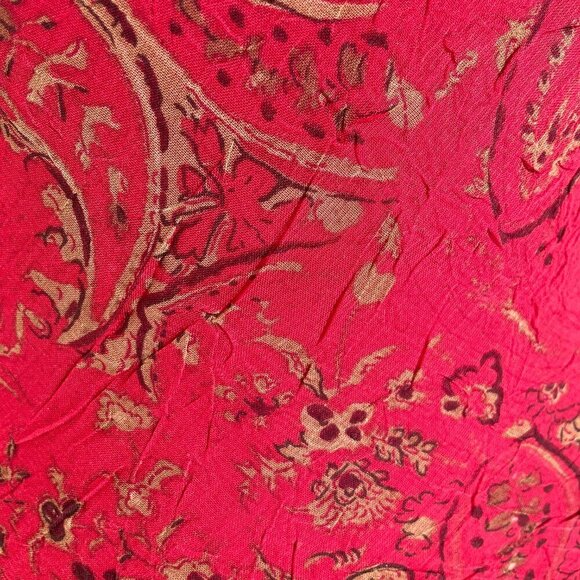 B. Darlin Red Cowl Neck Sleeveless Asymmetrical Hemline Paisley Dress, Size 5/6 - Picture 8 of 9